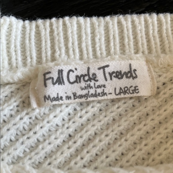 V-Neck White Sweater - Picture 2 of 8